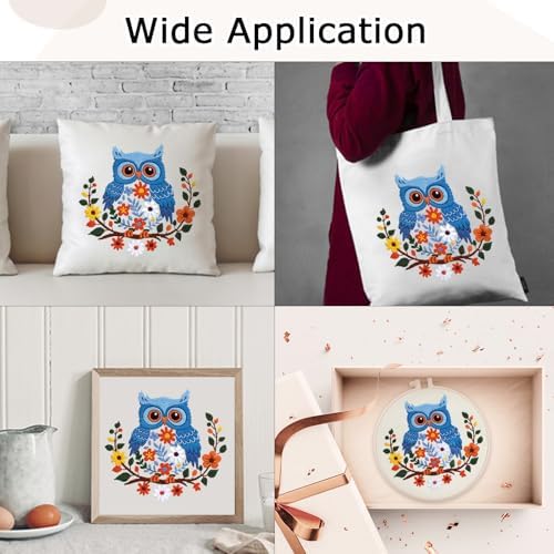 Louise Maelys Owl Embroidery Kit for Beginners Cross Stitch Kit for Adults