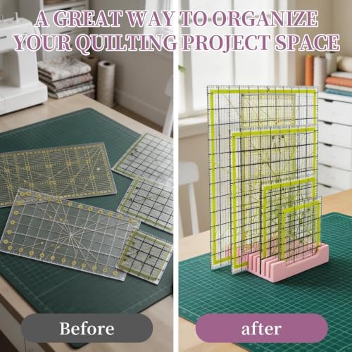 12 Slot Quilting Ruler Holder Sewing Ruler Holder Organizer for Quilting,Storage Rack for Quilting Rulers