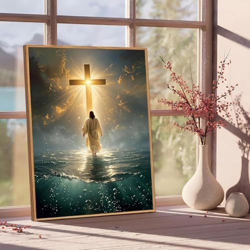 Jesus Paint by Numbers Kit for Adults Framed Canvas 12X16 in, Frameworkless