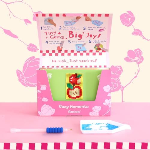 Grabie Mini Diamond Painting Cards Kit, 10 Pack Square Drill, Cozy Moments