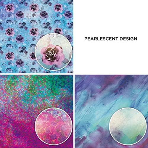 48 Sheets 12x12 Double Sided Patterned Cardstock — Watercolor Flora Scrapbook Paper Pack with Pearl Effect, Textured 200GSM Decorative Paper for Card Making Journaling Scrapbooking