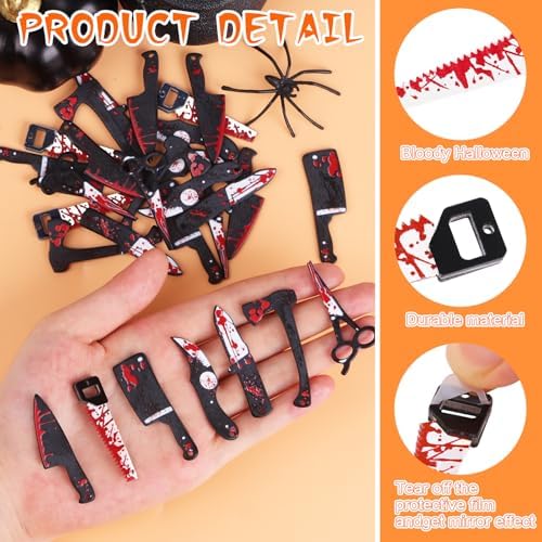 FOIMAS 28pcs Mini Fake Knife Halloween Knife Flatback Charm Knives for Halloween Craft Jewelry Making Supply Home Decoration