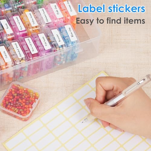 Bead Organizer Box 36 Pcs Small Clear Plastic Containers for Craft Jewelry