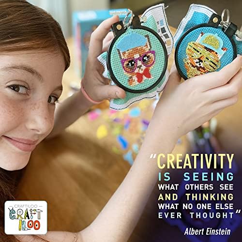 Cats Cross Stitch Kits for Kids - 5 Stamped Beginner Needlepoint Sets