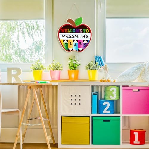 Large Welcome Sign for Classroom Decoration Crafts Hanging to Paint DIY Blank Unfinished Back to School Door Wreath for Front Door Wall Signs Welcome to Our Class Signs for Teacher Supplies