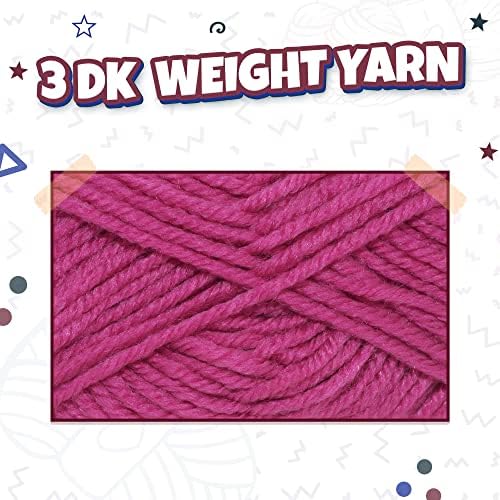 TYH Supplies 8 Acrylic Yarn Skeins Dark Colors | 560 Yards Soft DK Light Worsted Yarn for Knitting & Crocheting – Amigurumi, Hats, Scarves, Small Crafts – Crochet Kit for Beginners & Adults