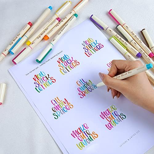 WRITECH Brush Tip Marker Pens: Artist Markers Flexible Tip Water Based 12ct Assorted Colors for Journaling Adult Coloring Hand Lettering Calligraphy Drawing Vibrant Colored