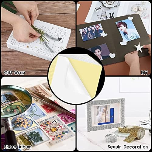 10 Sheets Double Sided Adhesive Tape, A4 Size Clear Arts Craft DIY Strong Sticky Arbitrary Cut Tape for Card Making,Home Decorative Or Office Supplies