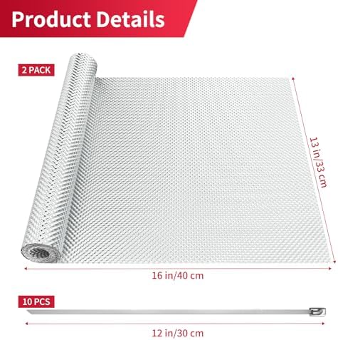 Exhaust Heat Shield Automotive 16" x 13" 2-Pack, with Metal Ties