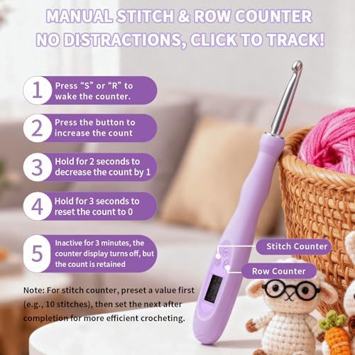 SPEENSUN Light Up Crochet Hook Set, 18 Interchangeable Heads (2mm-14mm)