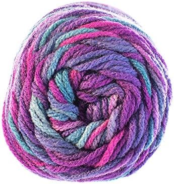 Craft County Size 4 (Medium) 100% Acrylic Fiber Yarn – Variety of Color and Pattern Options – Great for Crochet, Knitting, and Weaving (Grape Fizz)