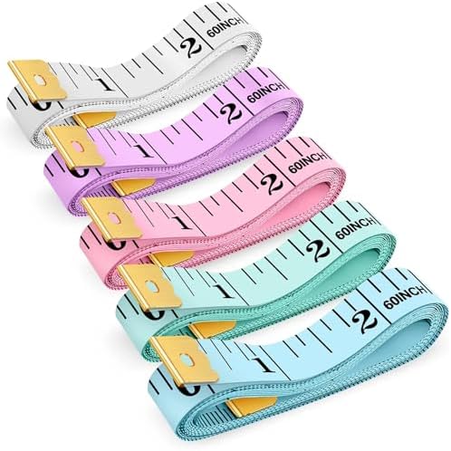 iBayam Soft Tape Measure 60" Double Scale Body & Sewing Tape, 5-Pack