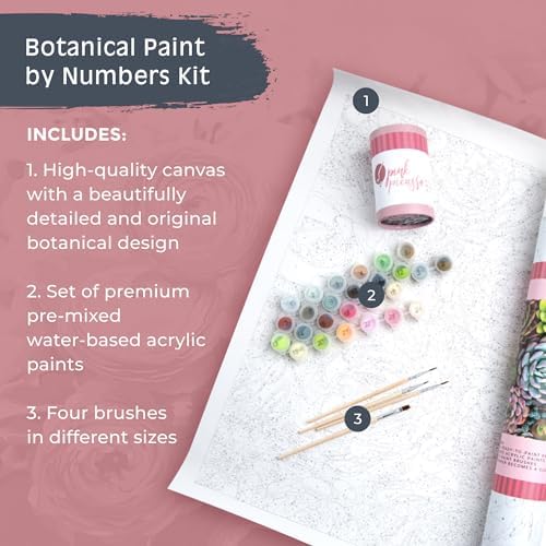 Pink Picasso Paint by Number Kit, Adults & Teens,16x20,Sensitive Succulents