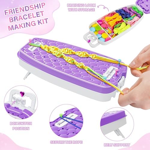 Friendship Bracelet Making Kit for Girls Ages 6-12, DIY Jewelry Craft Toy