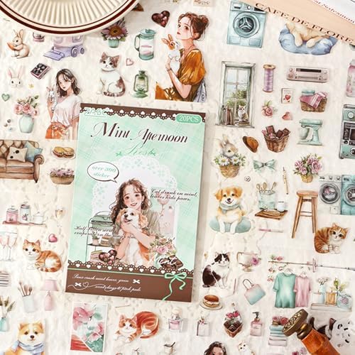 Family Series Sticker Scrapbooking Supplies for Junk Journal, 20 Sheets PET Stickers