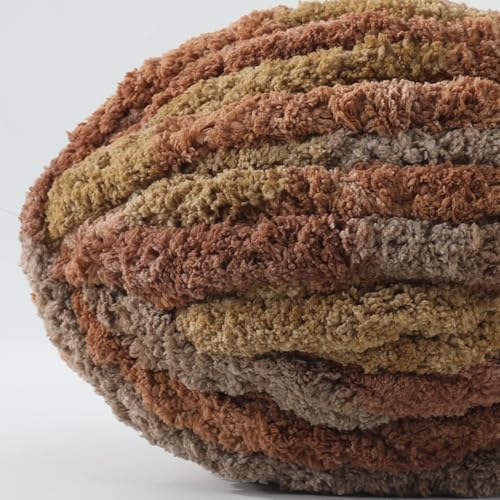 Chunky Yarn for Hand Knitting, No7 Thick Yarn, 250Grams 32Yards, Pack of 4, Perfect for Knitters and Crafters (Pudding)