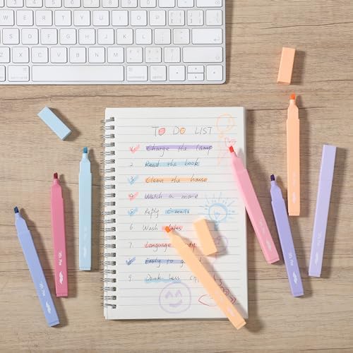 Mr. Pen- Aesthetic Highlighters No Bleed, 8 Pack, Assorted Colors | Chisel Tip, Cute Highlighters Assorted Colors for Journaling, Highlighting, Underlining, Fast Dry, Back to School Supplies