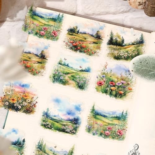 80 Pcs Dreamy Atmosphere Landscape PET Stickers for Scrapbooking