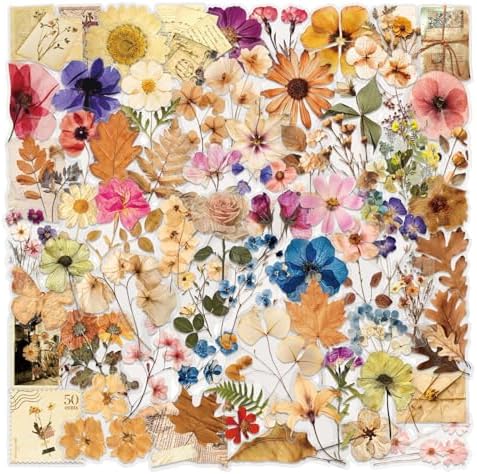 Transparent Flora Scrapbook Stickers Aesthetic Flowers Stickers(100)