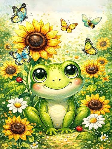 Xylogist Frog Diamond Art Kits for Adults 12x16 Inch