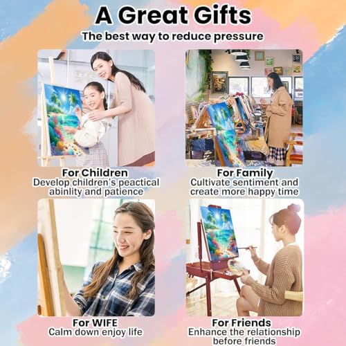Paint by Numbers kit for Adults-Beach Paint by Numbers Kits16x20 inch