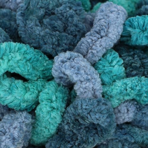 JubileeYarn Fun Finger Loops Yarn - 100g/Skein Jumbo Polyester - Poseidon - 3 Skeins