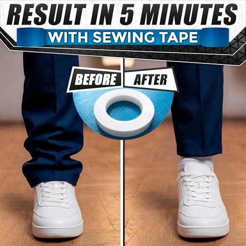 Double Sided Fabric Tape for Hemming – 3/4 In x 32 Yd Double Sided Clothing Tape – Transparent Acrylic Strip for DIY Fixes, Seam Repair, Clean Removal, Strong Adhesion, Quick Clothing Adjustments