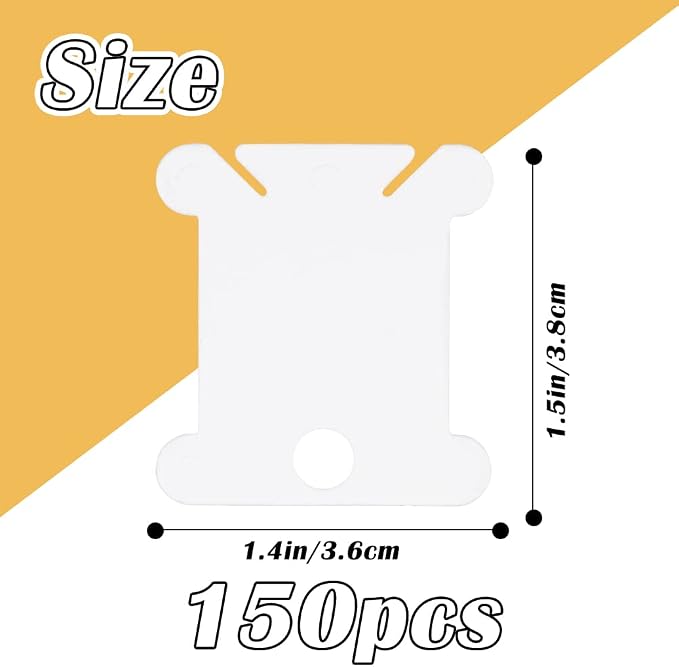 LOKUNN Embroidery Floss Bobbins 150 PCS White Embroidery Floss Organizer