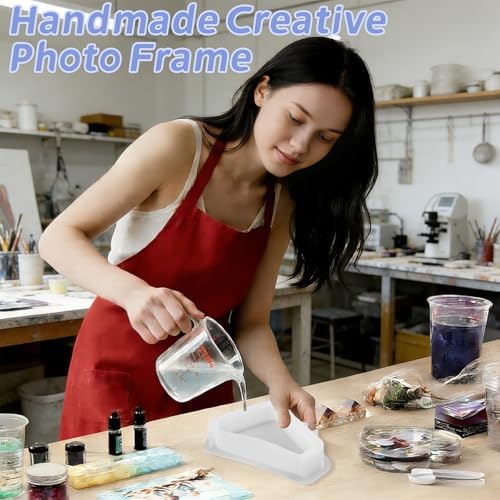 Photo Frame Resin Molds, Picture Frame Silicone Molds with Stand Holder, DIY Picture Frame Display Unique Crafts Making Resin Art Mold for Table Home Decor Personalized Handmade Gifts