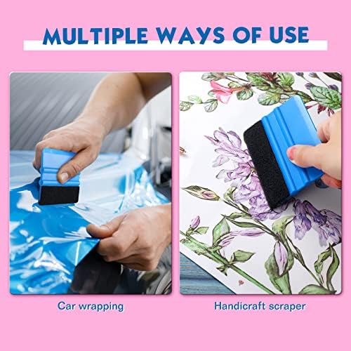 Spakon 4 Pcs Weeding Tools for Vinyl, 2 Pcs Air Release Pen Glitter Craft Weeding Point Retractable Pin Pen with 2 Pcs Felt Squeegees Scraper for Crafting Weeding Essential Adhesive Vinyl
