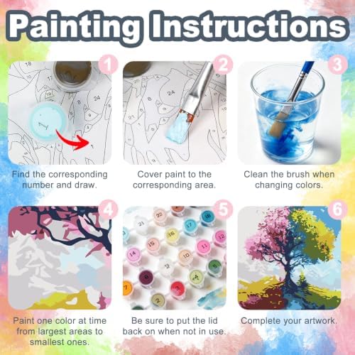 Tree of Life Framed Paint by Numbers Kit for Adults Beginner 8x12 inch