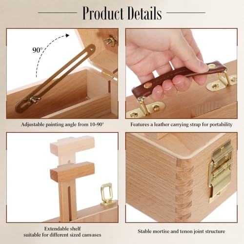 Set of 8 Painting Set Include Tabletop Easel,Palette,Brushes,Tape,Eraser
