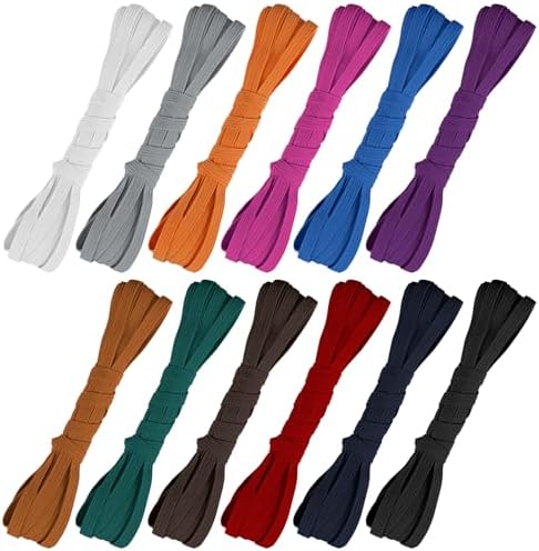 Airisoer Elastic Bands for Sewing 12 Rolls 1/4" x 4.4 Yards, Dark Colors