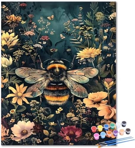 Bee Paint by Numbers Kit for Adults, Bee Paint by Number for Adult 16x20 in