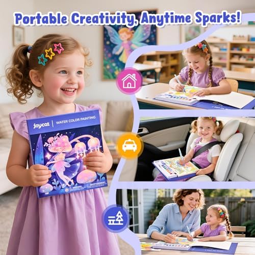 JoyCat Paint with Water Coloring Books for Toddlers (Elf Friends)