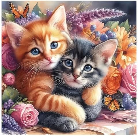 Kulvci Diamond Art Painting Kits for Adults Beginners Cat, 12x12inch