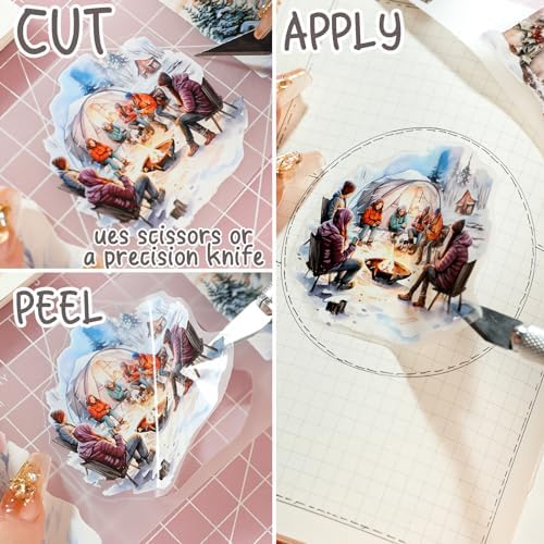 Winter PET Washi Tapes for Journaling, Scrapbooking & Crafting. Cut & Use as Christmas Ice Theme Stickers in Your Junk Journals, Crafts, or Planners