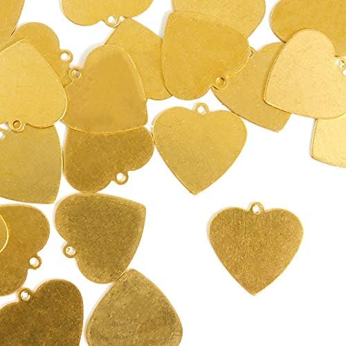 ImpressArt - Premium Metal Stamping Blanks for Metal Stamping and Jewelry Making (24 Pack) (5/8" Heart, Brass)