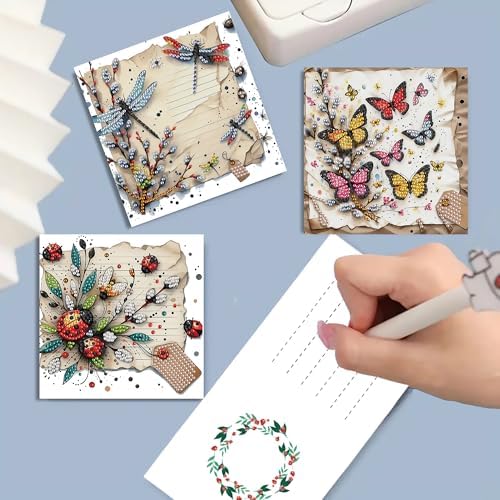MaiYiYi 6 Pack DIY Frog Diamond Painting Greeting Cards Kit