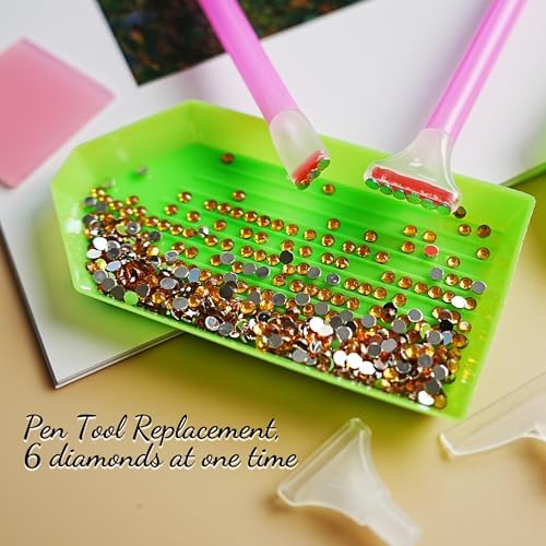 SWATOM 16 PCS Diamond Art Painting Tools 6 Diamonds Pen Head Replacement Accessories DIY Correction Tools Art Supplies Kit for Kids Adults