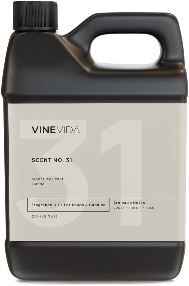 VINEVIDA [32oz] Flannel Fragrance Oil for Candle Making - Made in USA Scents for Soap Making - Natural Candle Fragrance Oil