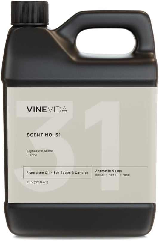 VINEVIDA [32oz] Flannel Fragrance Oil for Candle Making - Made in USA Scents for Soap Making - Natural Candle Fragrance Oil