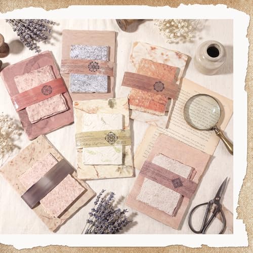 BESARME 192 Pcs Vintage Scrapbook Paper Set, 6 Themes For Journaling