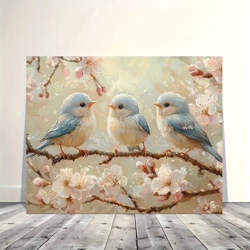 Clendo Bird Paint by Numbers Kit for Adults Beginner, Adult's Paint by Number Kits On Canvas, DIY Oil Painting Kits for Home Wall Decor 16x20 Inch
