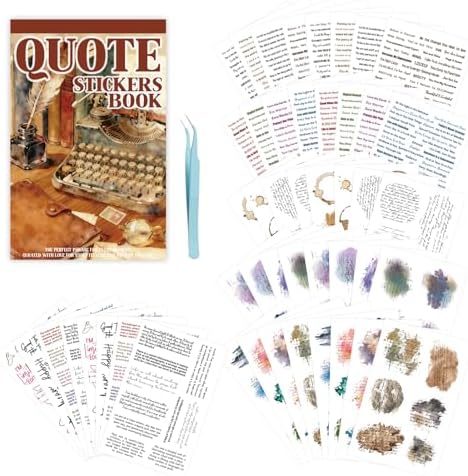 Transparent PET Quote Stickers, 48 Sheets 1100+ Pcs Scrapbook Supplies, Word Stickers for Journaling, Vision Board, Card Making, Junk Journal
