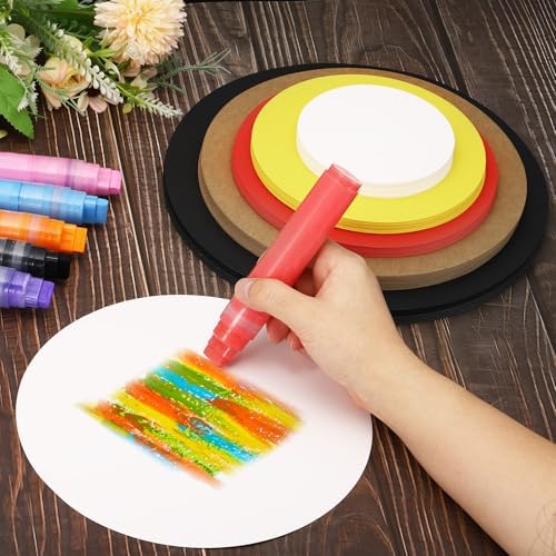 PATIKIL 6inch Circle Card Stock, 36Pcs Round Shape Cutouts Paper Thick Cardstock Coaster for DIY Craft Projects Classroom Bulletin Board Decor, Orange