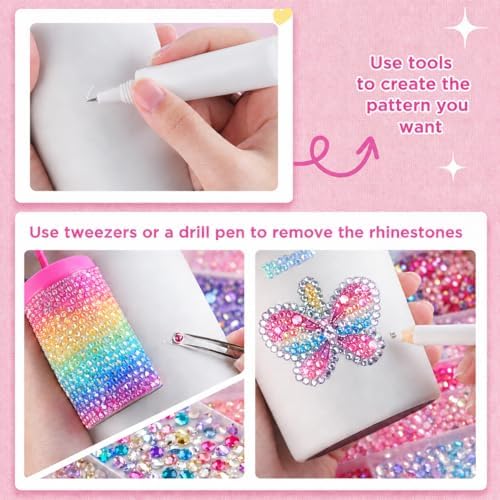 32000Pcs 24 Colors Jelly Rhinestones for Bedazzling,Mix Colors Bedazzling Kit with Rhinestones,3MM SS10 Colorful Resin Flatback Gems with Nail Glues for Crafting, Nail Art, Shoes, Books