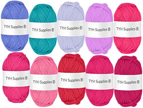 TYH Supplies 10 Acrylic Yarn Skeins SHK Collection | 700 Yards Soft DK Light Worsted Yarn for Knitting, Crocheting & Craft Projects – Crochet Kit for Beginners, Amigurumi, Small Gifts & Home Décor