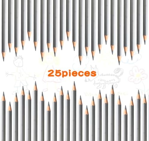 Adhere 25pcs Checking Pencils Erasable colored Pencils Pre-Sharpened #2 HB,for Checking Tests Grading,Map Coloring, editing Office Favors,including a Free sharpener. (Sliver)
