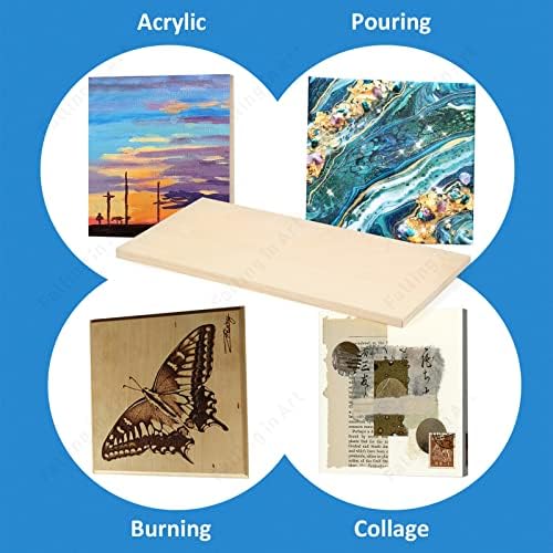 Falling in Art 2 Pack 12x24’’ Unfinished Birch Wood Panels Kit for Painting